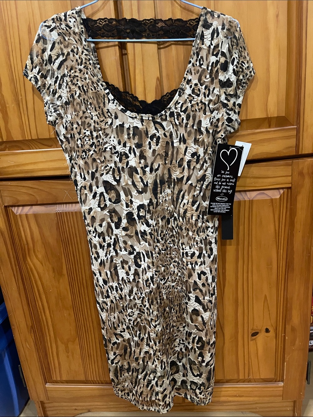 Mandee Beige and Black Leopard-Print Midi Dress